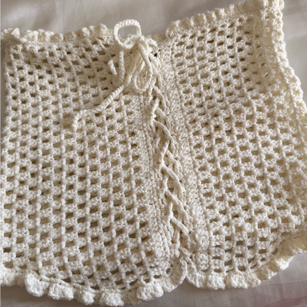 Crochet Lace Women Tube Top - Cream